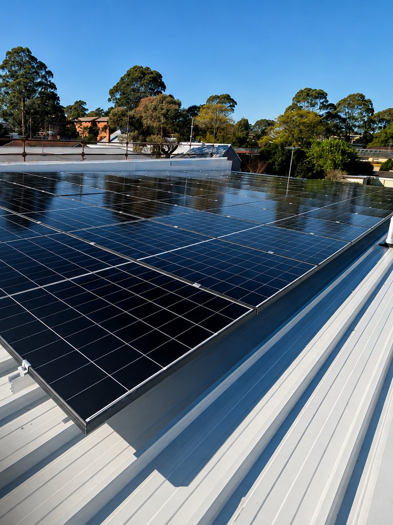A 23.75 kW solar installation on a metal roof in Guildford, Western Sydney