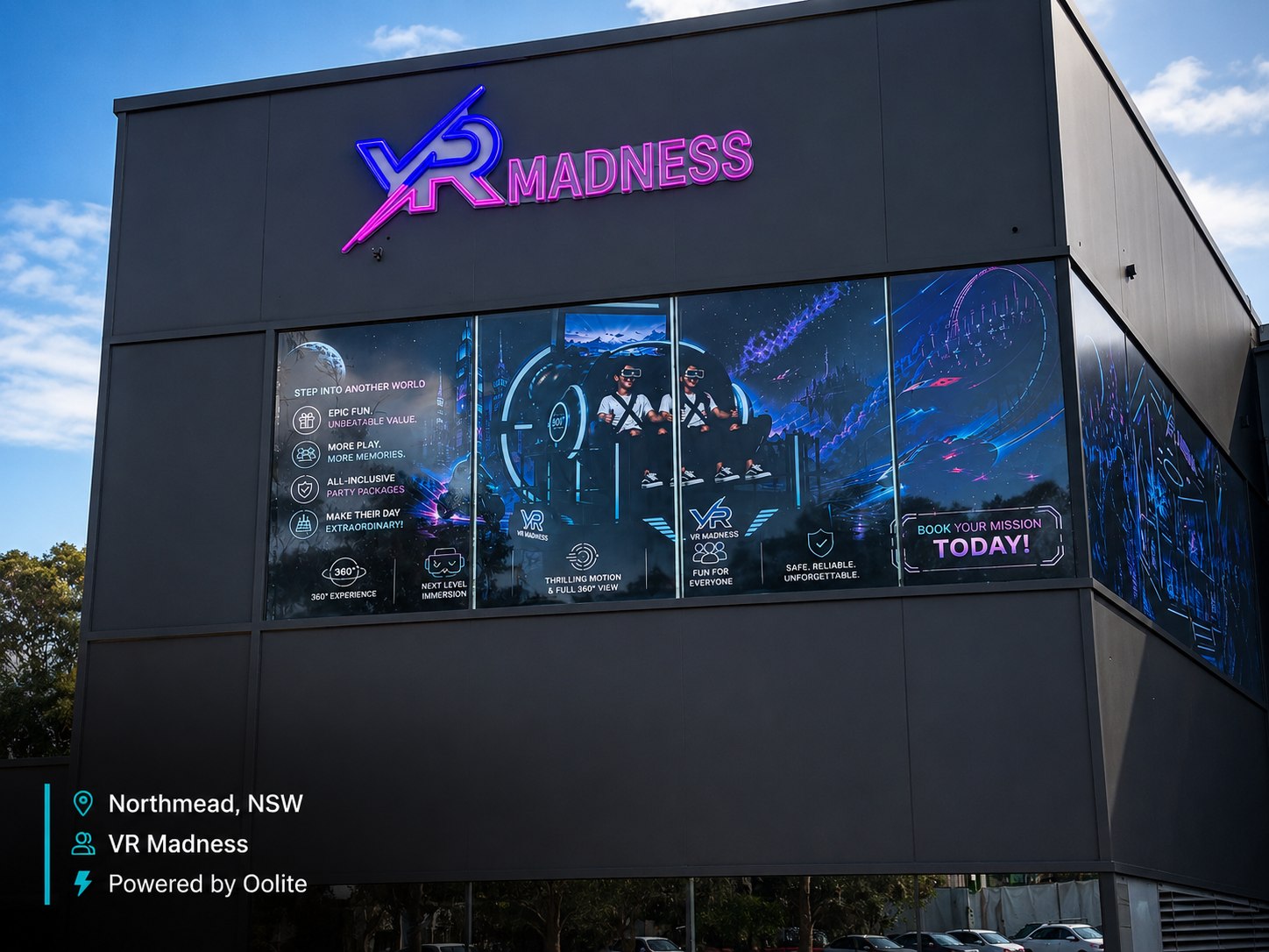 VR Madness in Northmead NSW, a site fitted out by Oolite.